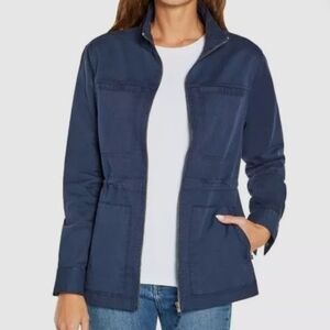 Gap Women's  Full Zip Drawstring Field Jacket Midnight Blue Size XXL NWT